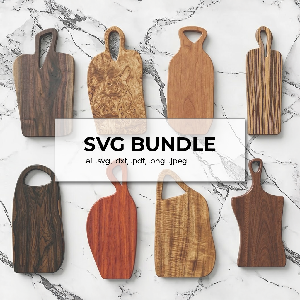 8 Cutting & Charcuterie Board Designs – SVG, DXF, Laser Cut & CNC Templates