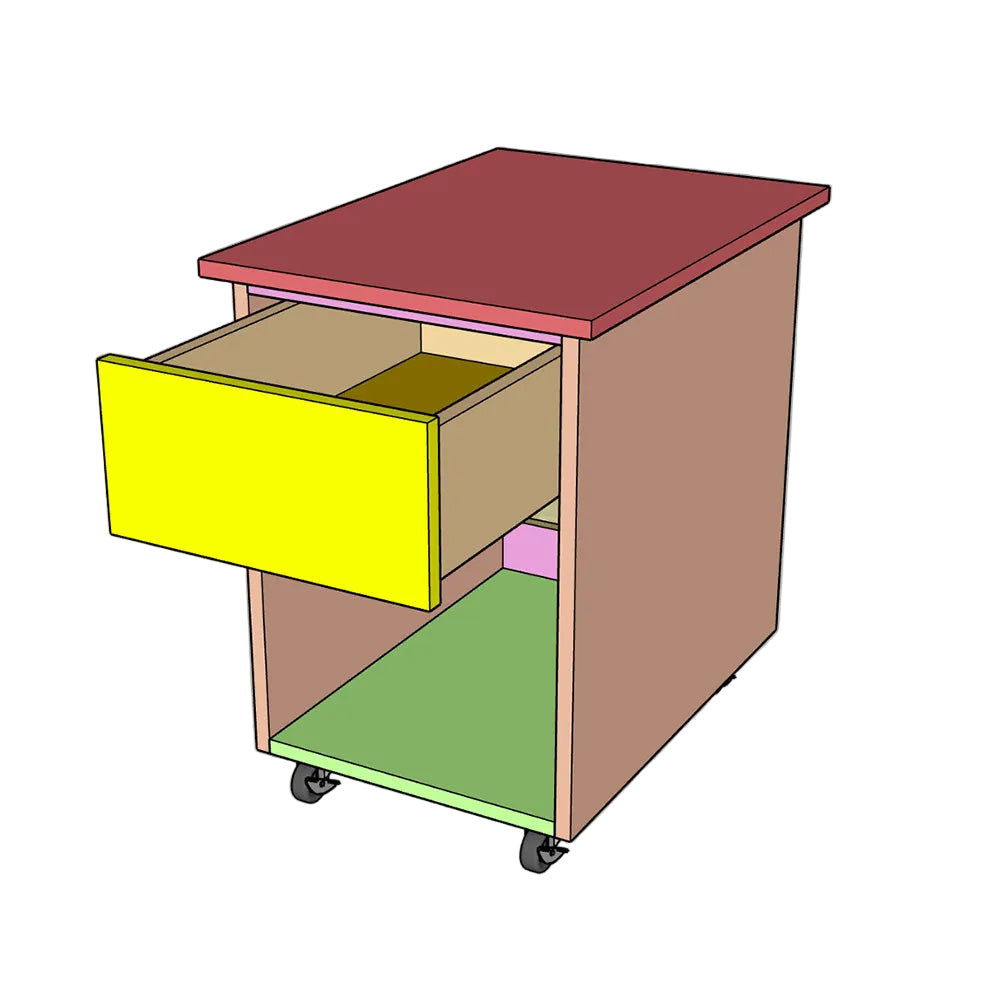 Mobile Tool Cart Plans PDF | Rolling Shop Tool Cart with Drawer | DIY Workshop Storage Build Plans